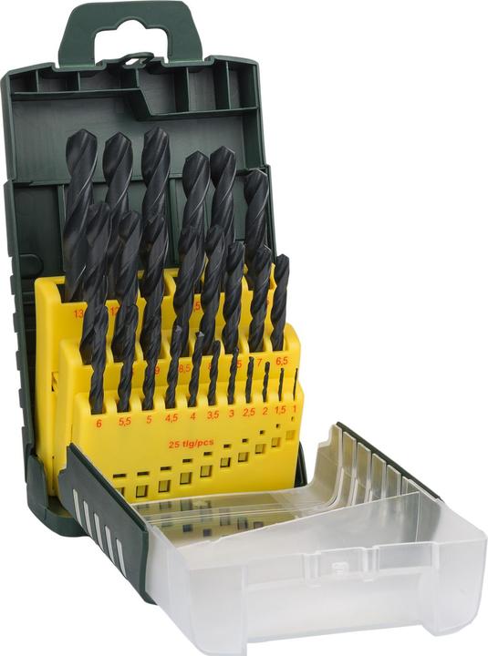 Produktbild Bosch Professional Zubehör 25-teiliges HSS-R-Metallbohrer-Set (1, 1.5, 10, 10.5 cm, 11, 11,5 mm, 12, 12,5 cm, 13 mm, 2, 2.5, 3, 3.5, 4, 4.5, 5, 5.5, 6, 6.5, 7, 7.5, 8, 8.5, 9, 9.5)