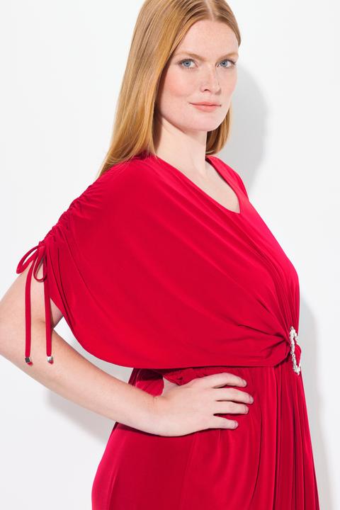 Produktbild Ulla Popken Midikleid, drapiert, Oversized, V-Ausschnitt, Halbarm (56)