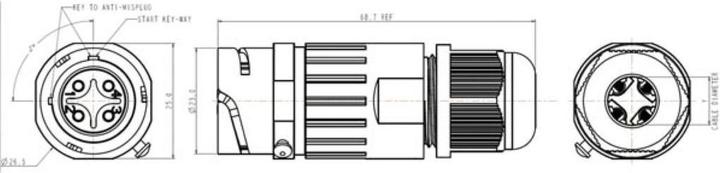 Image du produit Velleman CONNECTEUR POUR CÂBLE 4P - ÉTANCHE IP68 - 16A 230V (1 set)