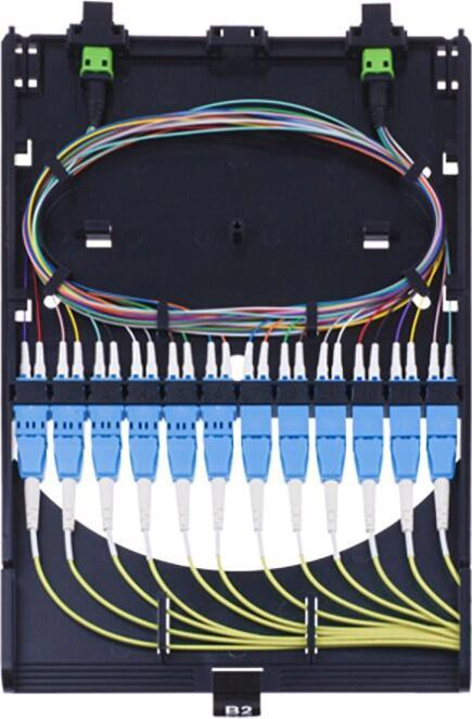 Produktbild BlueOptics HD MPO Kassette 12x LC Duplex UPC 2x MPO 12 Kerne Singlemode AF