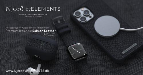 Immagine prodotto Njord Cinturino Vindur per Apple Watch 40/41 mm (22 mm, Pelle Vegan, Chiusura in acciaio inox, Pelle di salmone)