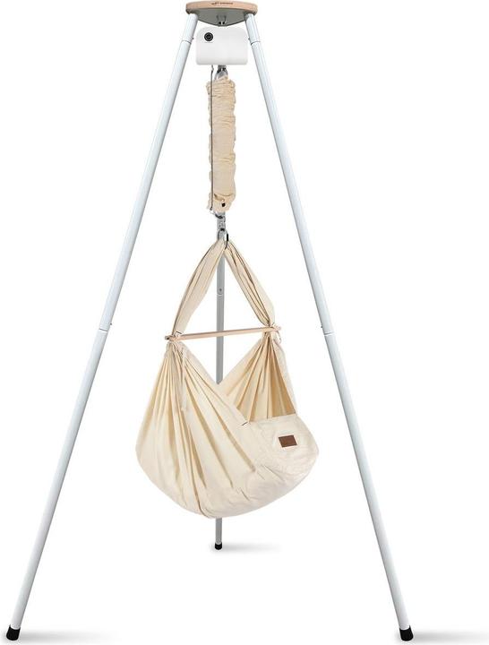 Schmusewolke Tipi weiss mit Motor und Bio Federwiege