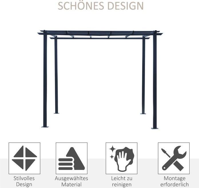 Immagine prodotto Swisshandel24 stabiler Rosenpavillon als Rankhilfe wetterfest Metall schwarz 2,97x2,95x2,3m (297 cm, 295 cm)