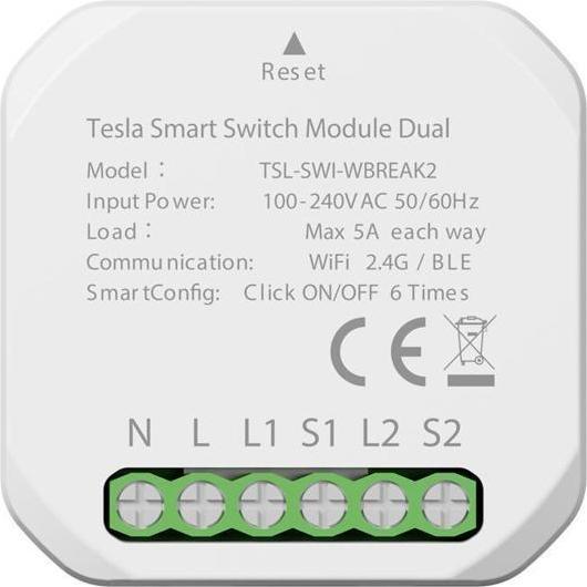 Produktbild Tesla Solar TESLA Smart Home Smart Switch Module Dual Wi-Fi (Schaltaktor)