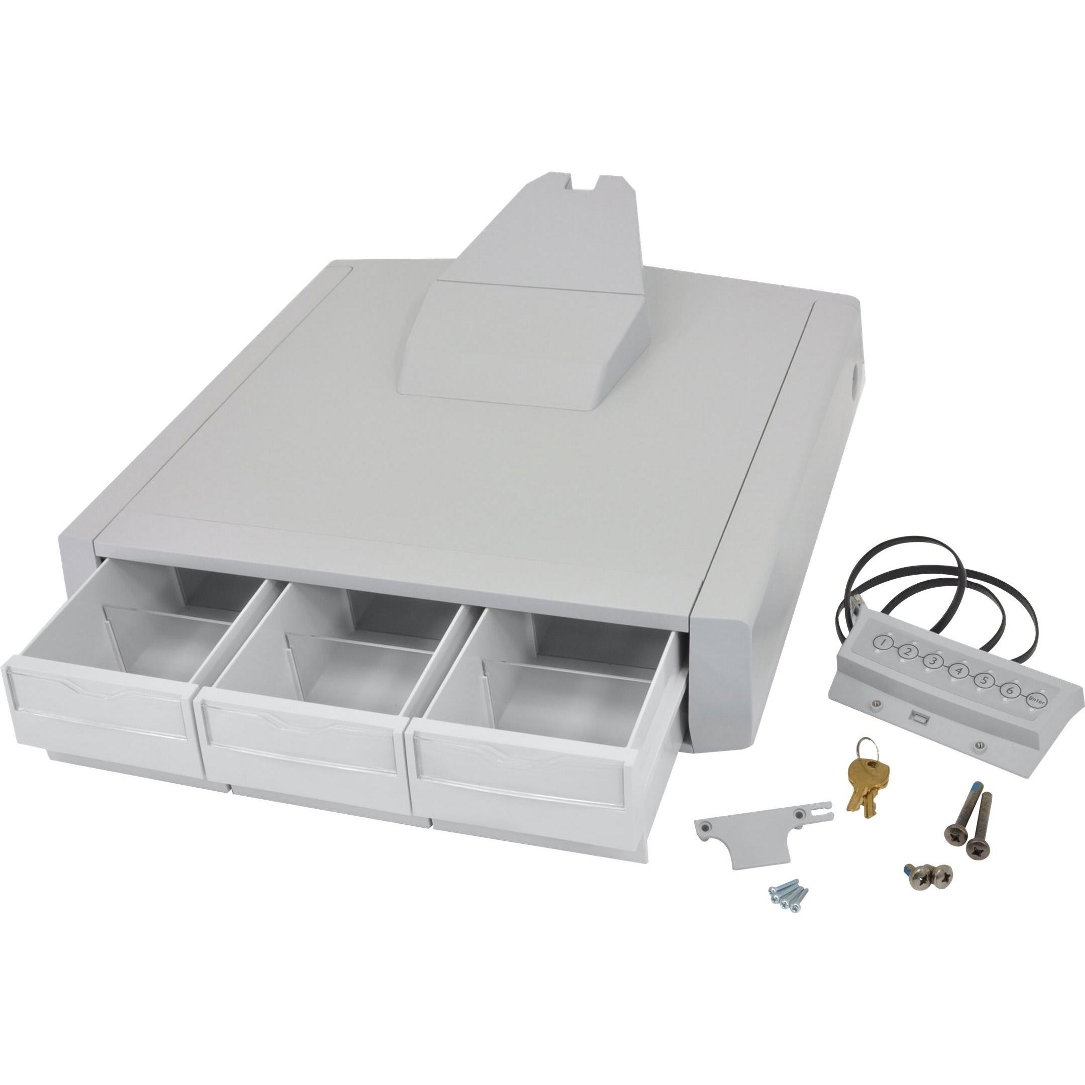 Ergotron SV43 Primary Triple Drawer for Laptop Cart - Montagekomponente (Auszugsmodul), TV Zubehör, Grau, Weiss