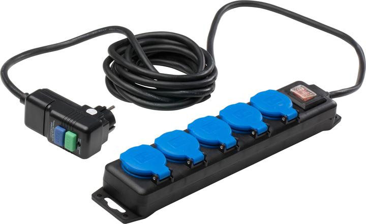 Immagine prodotto Hora eTec AS Schwabe 38604 Cavo di prolunga nero/blu 4,5 m con RCD (38604) (5 x, CEE 7/3, 4.50 m)