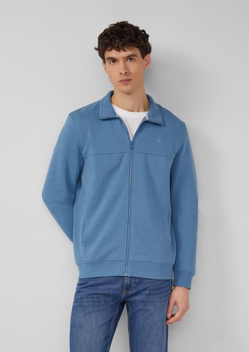 Produktbild s.Oliver Sweatshirt Jacke Sweatshirt-Jacke mit Stehkragen und Eingrifftaschen (M)