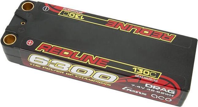 Produktbild Gens Ace Redline Series 6300mAh 7.4V 130C 2S2P HardCase 70 LiPo Battery (7.40 V, 6300 mAh)