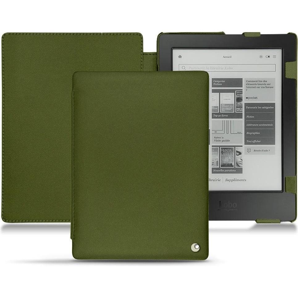 Noreve Lederschutzhülle horizontal (Aura H2O), eReader Zubehör, Grün