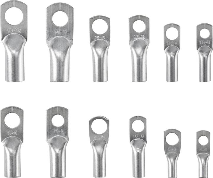 Produktbild Tru Components TC-11894512 Rohrkabelschuh-Sortiment 6 - 50mm² mit Crimpzange 6mm² 50mm² Silber 28