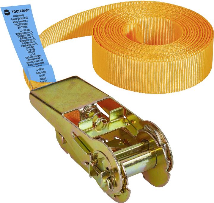 Toolcraft Cinghia di tensione con cricchetto 5 m x 25 mm, 250 kg