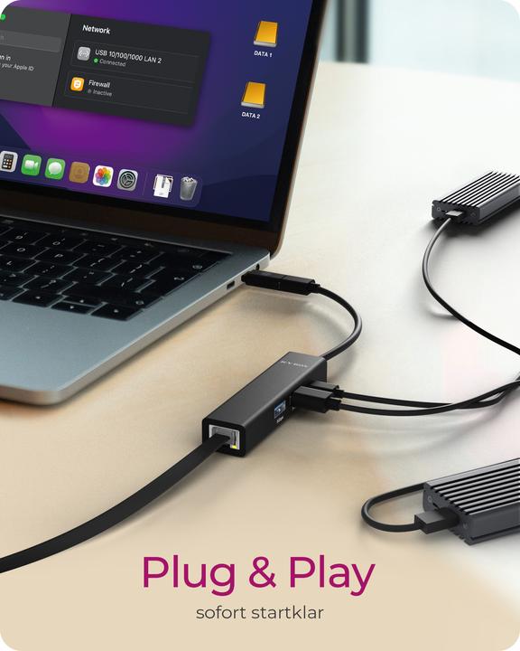 Produktbild Icy Box IB-HUB1439-LAN (USB-A, USB-C, 4 Ports)