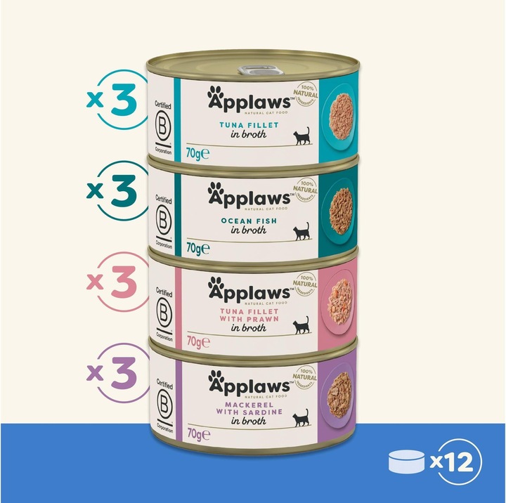 Produktbild Applaws Fisch Multipack (Adult, 12 Stk., 840 g)