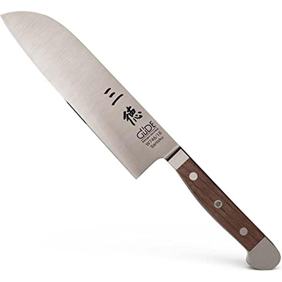 Güde Santoku Messer, Serie Alpha, Doppelkropf, Griff Walnussholz (18 cm) (W746/18)