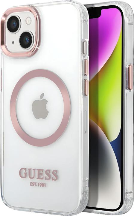 Image du produit Guess Transparent MagSafe Compatible Case pour Apple iPhone 14 Plus - rose (Apple iPhone 14 Plus)