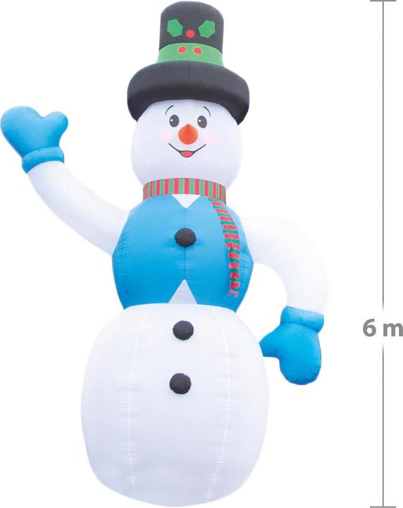 Immagine prodotto Infactory Pupazzo di neve XXL autogonfiante con illuminazione interna a LED, 6 m, IP44