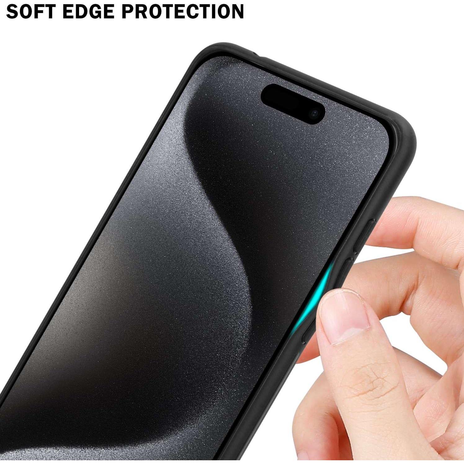 Thumbnail - Cadorabo Hülle für Apple iPhone 15 PRO MAX TPU im 2 Farben Design (Apple iPhone 15 Pro Max), Smartphone Hülle, Schwarz