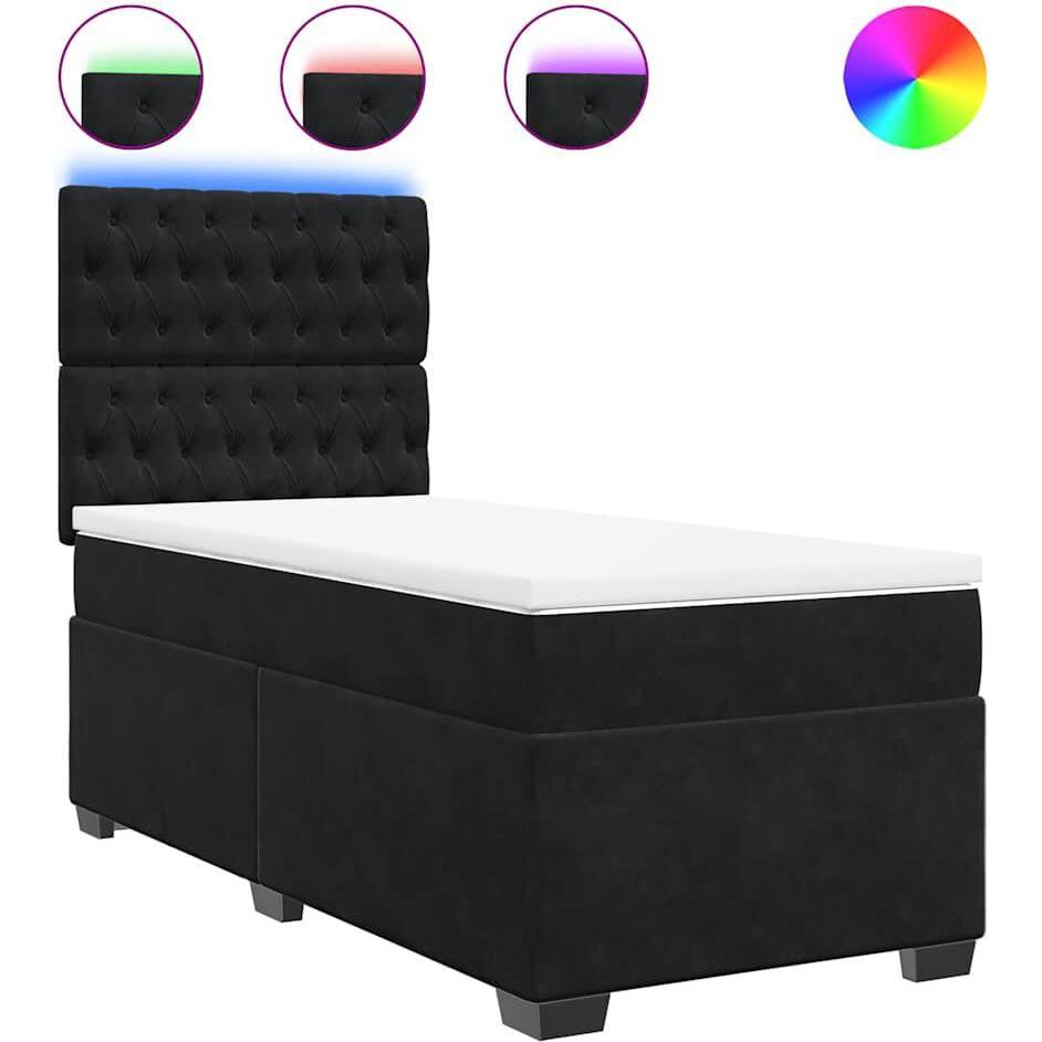 Thumbnail - VidaXL, Bett, Bo x springbett mit Matratze 80 x 200 cm Samt (80 x 200 cm)