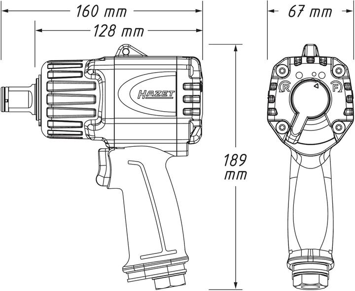 Produktbild HAZET Twin Turbo Schlagschrauber 9013MTT, 3/4" (schwarz/blau, Lösemoment 1.890 Nm)