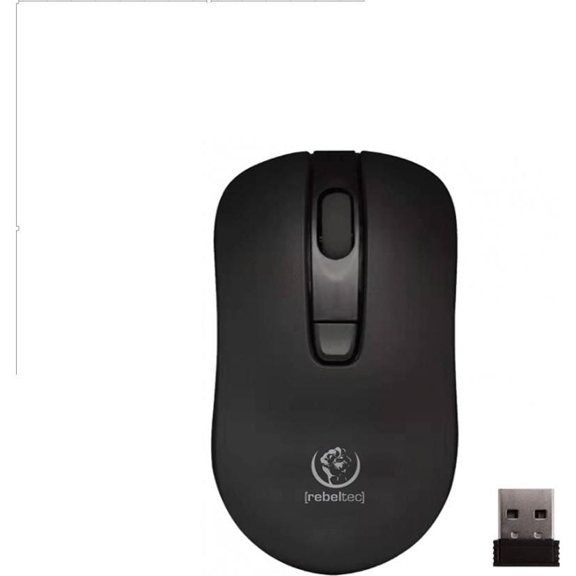 Rebeltec Mysz bezprzewodowa STAR black 800/1000/1600 DPI (Kabellos), Maus, Schwarz
