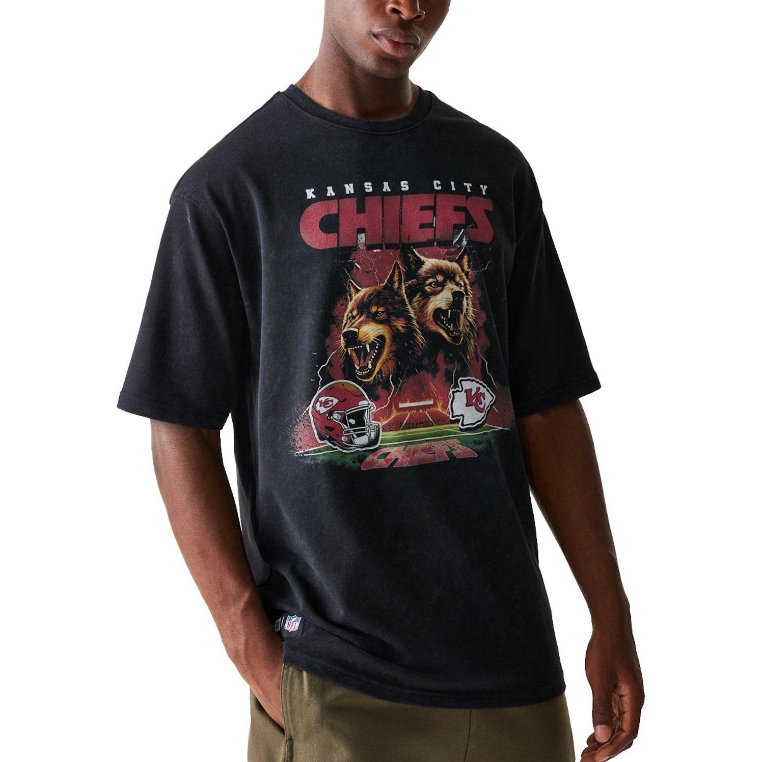 Thumbnail - New Era, Herren, Shirt, Oversized Shirt - PREMIUM Kansas City Chiefs - XXL, Schwarz, (XXL)