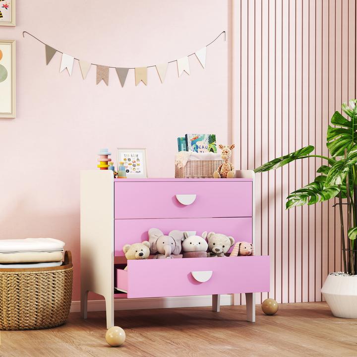 Image du produit Aiyaplay Kinderkommode MDF Rosa (40 x 40 x 60 cm)