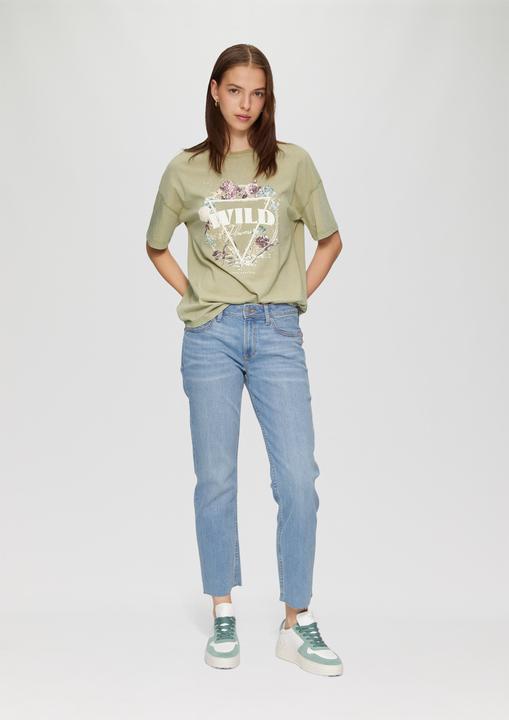 Actual product image S.Oliver T-Shirt Baumwoll-T-Shirt im Loose Fit mit Front-Print (XS)