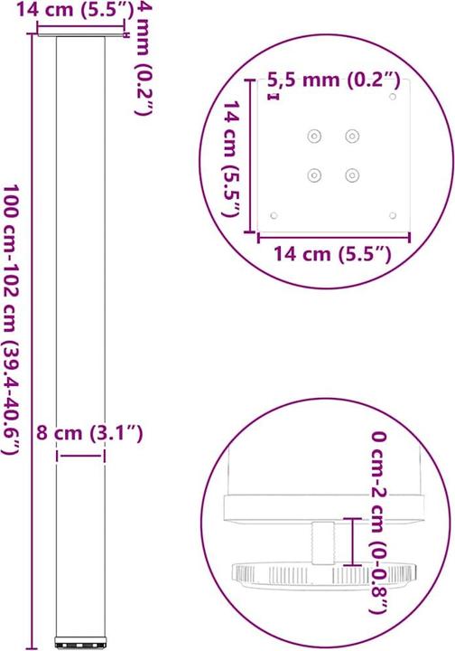 Immagine prodotto vidaXL Bartischbein