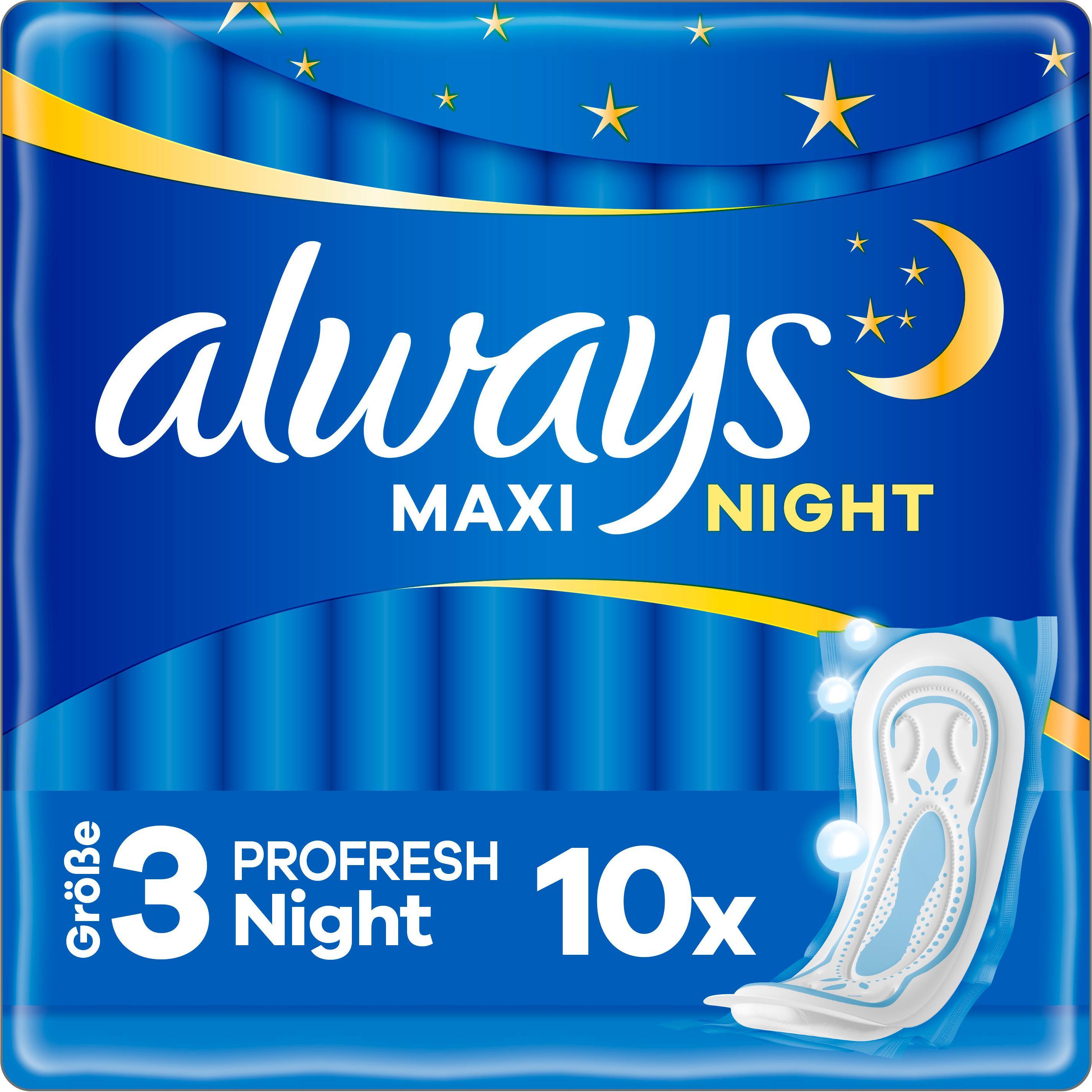 Always, Binden, Maxi Profresh Night (10 x, Damenbinden)