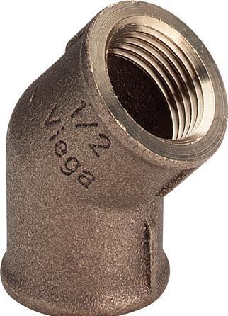 Viega Vinkel 1" rødgods 45 grader manchon/manchon (Connexion angulaire)