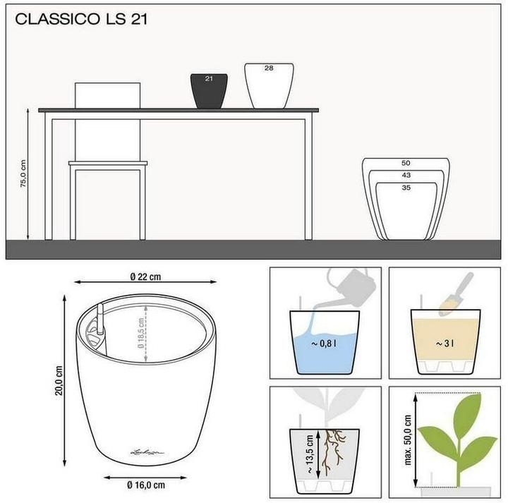 Actual product image Lechuza Classico Colour. (22 x 22 x 20 cm)