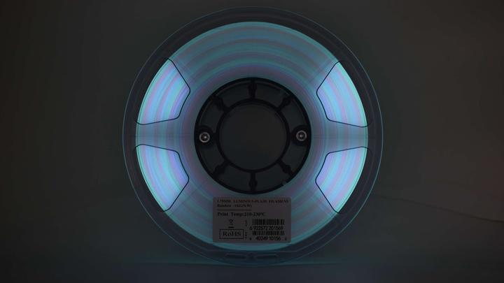 Actual product image eSUN PLA Glow Bright Blue Filament 1.75mm 1Kg (PLA, 1.75 mm, 1000 g, Blue)