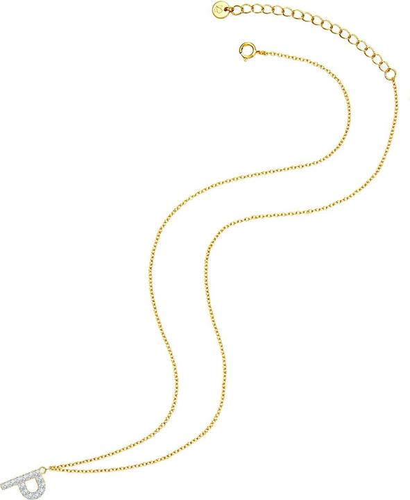 Image du produit Glanzstücke München Femme lettre P argent sterling zirconium or jaune 45,0 cm chaîne de base + 5,0 cm extension - 32086 (Argent Sterling, 40 - 45 cm)