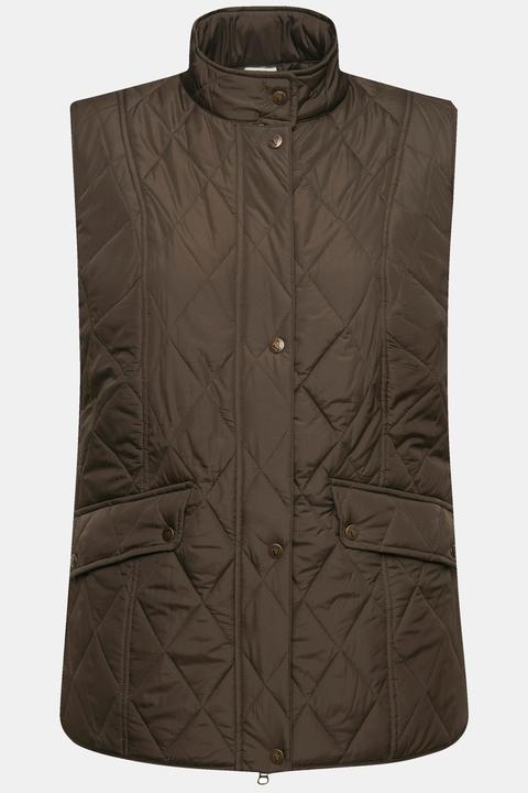 Actual product image Ulla Popken Quilted Pheasant Print Lined Vest (60)