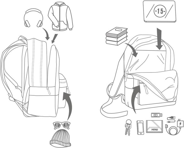 Actual product image Nitro Backpack Urban Classic 878051-104 wine 45x30x15cm (20 l)
