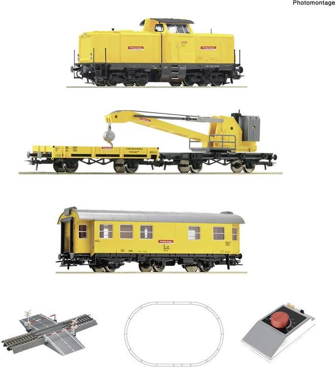 Image du produit Roco 5100002 H0 Coffret de départ analogique : locomotive diesel BR 212 avec train-grue de la DB (Voie VI)