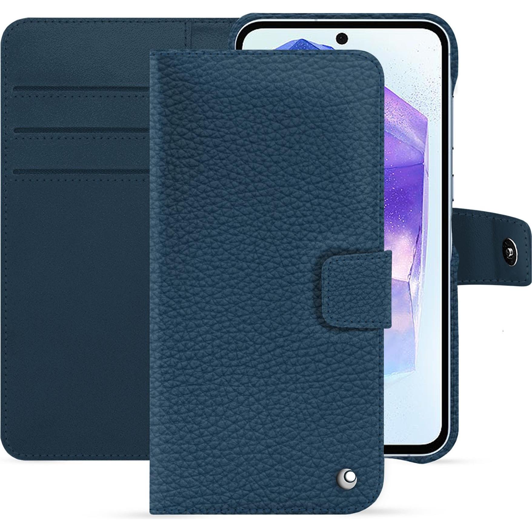 Noreve Lederschutzhülle Samsung Galaxy A55 (Samsung Galaxy A55), Smartphone Hülle, Blau