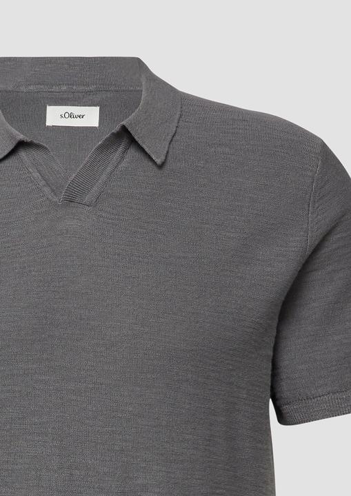 Produktbild s.Oliver Strick-Poloshirt in Flammgarnstruktur (S)