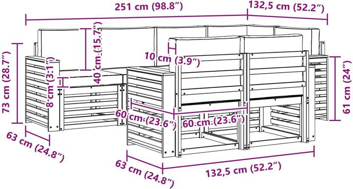 Produktbild vidaXL Outdoor-Sofa