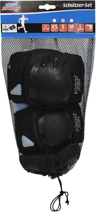 Produktbild New Sports Schützer-Set schwarz, Grösse S bis 25 kg (S, Handgelenkschoner, Ellbogenschoner, Knieschoner, 6 Stück)