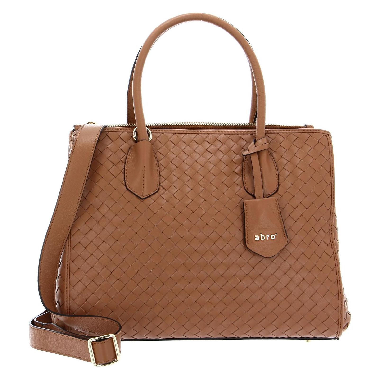Abro, Damen, Tasche, Leather Piuma Weaving Businessshopper Busy, Braun