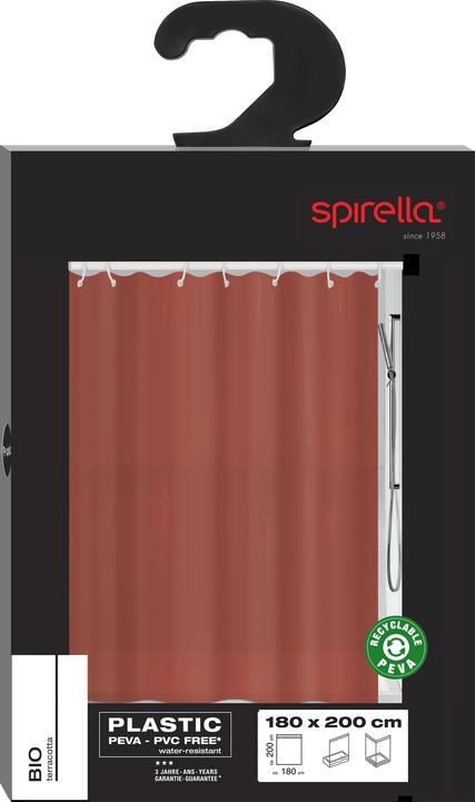 Produktbild spirella Peva Duschvorhänge Bio Terracotta 180x200 (180x200 cm)