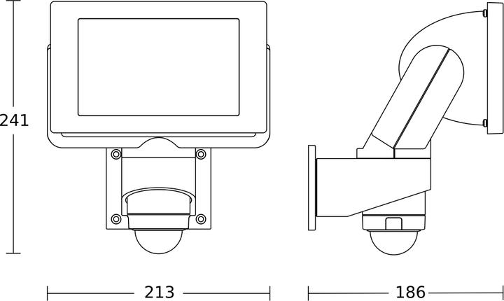Actual product image Steinel Extremely bright, robust and attentive. The LS 300 S sensor spotlight. Ideal for filling as needed (2962 lm, IP44)