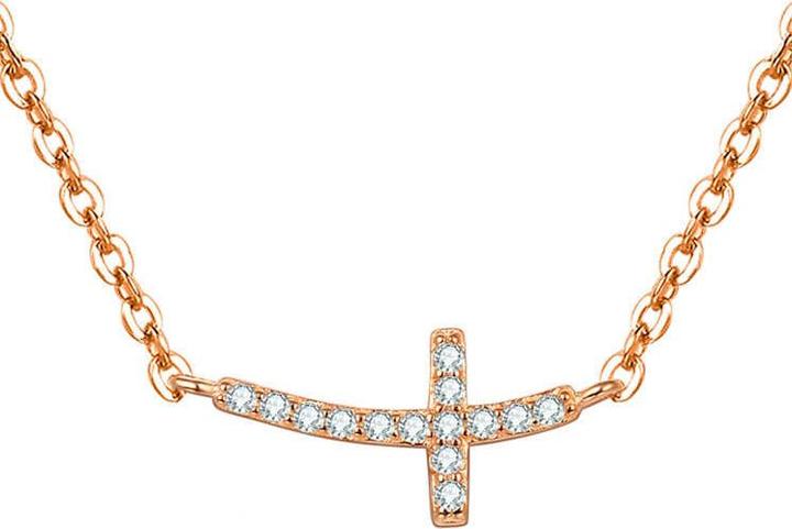 Immagine prodotto Beneto Collana in argento placcato oro rosa con croce AGS546 / 47-ROSE