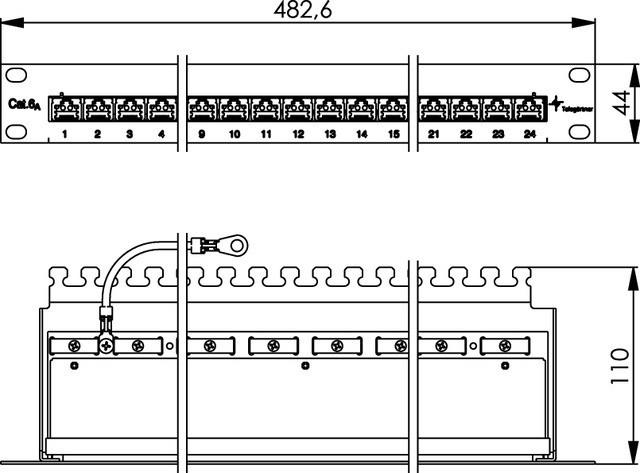 Produktbild Telegärtner MPP24-HS K Patch Panel Shield Cat6A Grey