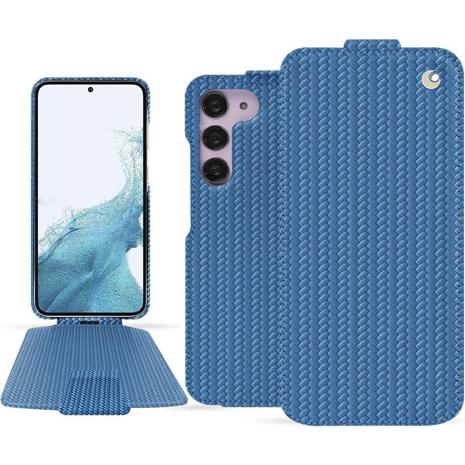 Noreve Lederschutzhülle vertikal (Samsung Galaxy S23), Smartphone Hülle, Blau