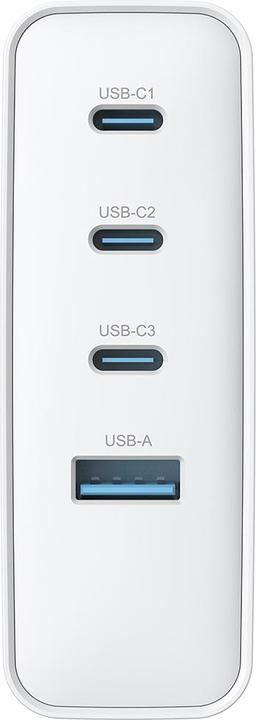 Actual product image Devia wall charger Extreme PD GaN 100W 3x USB-C 1x USB white (100 W, 3 ports)