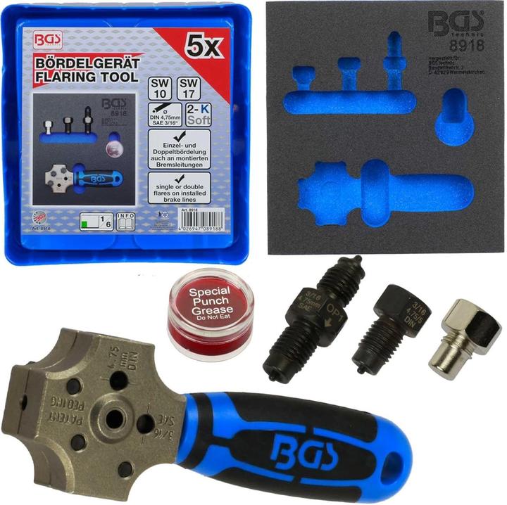 Produktbild BGS Werkstattwageneinlage 1/6: Bördelgerät SAE und DIN 4,75 mm (3/16")