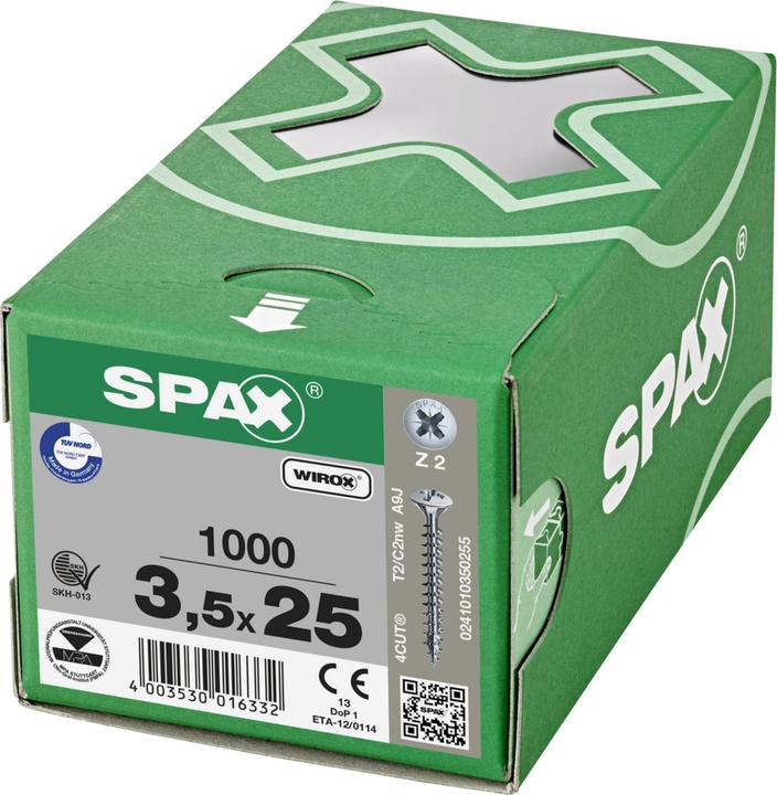 Actual product image Spax Linsenmultikopf Bremsrippen Z2 Vollgewinde Wirox (1000 Screws per piece)