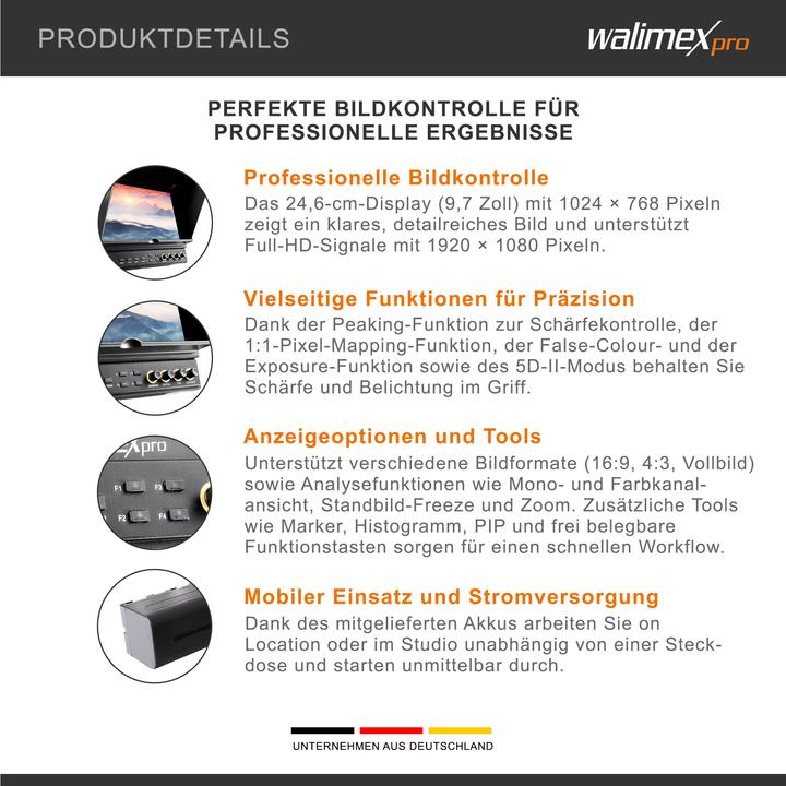 Produktbild Walimex pro pro LCD Monitor Director II 24,6cm (9.70", Full HD)